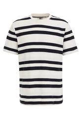 WE Fashion T-Shirt Dunkelblau/Weiß/Creme/Schwarz