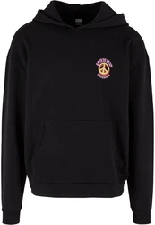 URBAN CLASSICS Sweatshirt Big Peace Hoody Schwarz/Dunkelblau/Lila