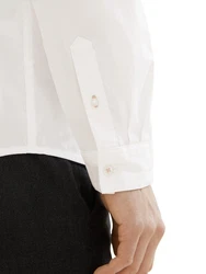 TOM TAILOR Hemd Poplin mit Manschetten Weiß/Creme/Schwarz