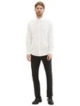 TOM TAILOR Hemd Poplin mit Manschetten Weiß/Creme/Schwarz