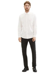 TOM TAILOR Hemd Poplin mit Manschetten Weiß/Creme/Schwarz