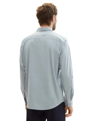 TOM TAILOR Hemd Poplin mit Manschetten Dunkelblau/Hellblau/Blau/Grau