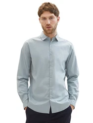 TOM TAILOR Hemd Poplin mit Manschetten Dunkelblau/Hellblau/Blau/Grau