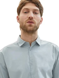 TOM TAILOR Hemd Poplin mit Manschetten Dunkelblau/Hellblau/Blau/Grau