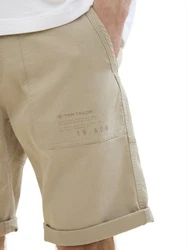 TOM TAILOR Bermudas mit Utility Details Khaki/Beige/Weiß