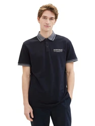 TOM TAILOR Poloshirt mit Logo-Schriftzug und Details 