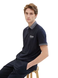 TOM TAILOR Poloshirt mit Logo-Schriftzug und Details 