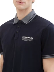 TOM TAILOR Poloshirt mit Logo-Schriftzug und Details 
