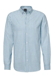 John Devin Langarmhemd Regular Fit mit Button-down-Kragen Hellblau/Blau