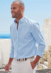 John Devin Langarmhemd Regular Fit mit Button-down-Kragen Hellblau/Blau
