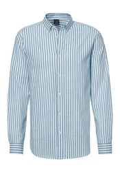 John Devin Langarmhemd Regular Fit mit Button-down-Kragen Hellblau/Blau