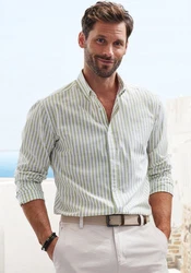 John Devin Langarmhemd Regular Fit mit Button-down-Kragen Khaki/Türkis/Grün