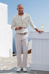 John Devin Langarmhemd Regular Fit mit Button-down-Kragen Beige/Weiß/Creme/Khaki/Rot/Gelb