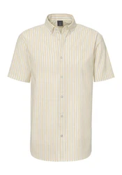 John Devin Kurzarmhemd Regular Fit Button-down-Kragen Gelb/Creme/Rot/Weiß