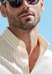 John Devin Kurzarmhemd Regular Fit Button-down-Kragen Gelb/Creme/Rot/Weiß