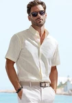John Devin Kurzarmhemd Regular Fit Button-down-Kragen Gelb/Creme/Rot/Weiß