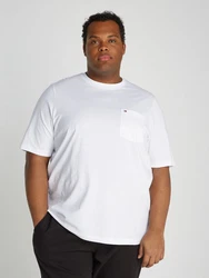 Tommy Hilfiger T-Shirt BT-POCKET TEE-B Groe Gren mit Brusttasche Weiß/Schwarz/Creme