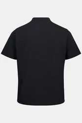 STHUGE T-Shirt Halbarm Stehkragen Schwarz
