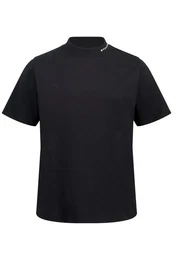 T-Shirt T-Shirt Halbarm Stehkragen mit Schriftzug