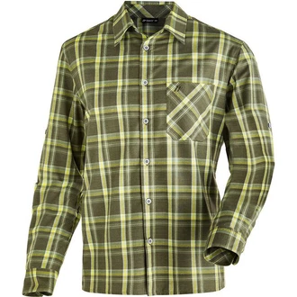 Maier Sports Funktionshemd Claas Herren Hemd Dunkelgrün/Neonfarben/Gelb/Grün