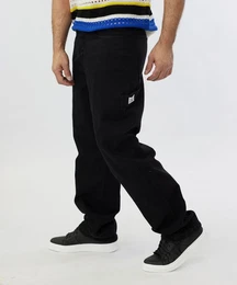 Loose-fit-Jeans Herren Baggy Fit Jeans Hip Hop Loose Fit Freizeithose Schwarz W30/L32