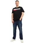 Jack & Jones Print-Shirt T-Shirt Schwarz/Hellblau/Blau