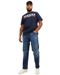 Jack & Jones Print-Shirt T-Shirt Dunkelblau/Blau/Schwarz/Rot