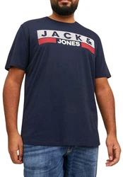 Jack & Jones Print-Shirt T-Shirt Dunkelblau/Blau/Schwarz/Rot