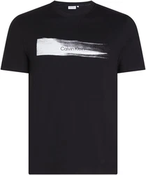Calvin Klein T-Shirt BRUSH LOGO T-SHIRT Schwarz/Dunkelblau