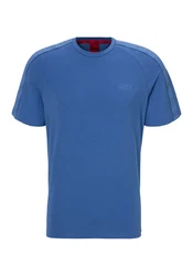 HUGO T-Shirt mit BOSS Kontraststreifen Blau/Hellblau/Grau