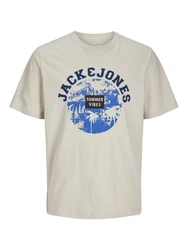 Jack & Jones T-Shirt JorPalms Regular-Fit Basic Khaki/Braun