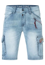 Timezone Cargoshorts Shorts Kurze Denim Mid Waist Jeansshorts (7313) Hellblau (7313)