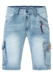 Timezone Cargoshorts Shorts Kurze Denim Mid Waist Jeansshorts (7313) Hellblau (7313)