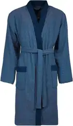 Herrenbademantel Francesco, ideal fr Sauna & Spa, Hotelbademantel, Morgenmantel, Langform, Webvelours, Kimono-Kragen, Grtel, Kimonomantel