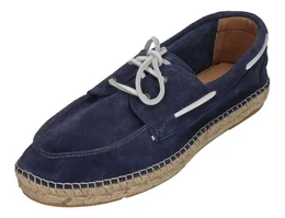 espadrij loriginale NAVIRE VELOUR MEN Espadrille Marine x White Laces