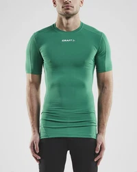 Craft Thermounterhemd Pro Control Compression Tee Grün/Dunkelgrün/Dunkelrot/Neonfarben