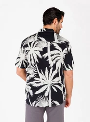 Key Largo Kurzarmhemd MSH PALMS Schwarz/Beige/Blau/Dunkelblau