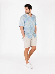 Key Largo Kurzarmhemd MSH PALMS Blau/Hellblau