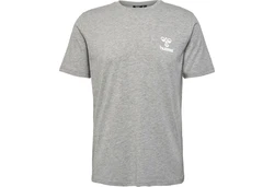 hummel Kurzarmshirt hmlFav Logo T-Shirt Grau Melange