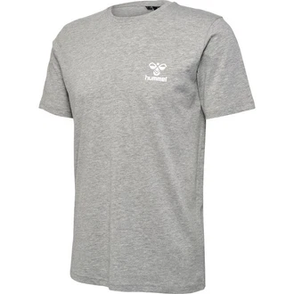 hummel Kurzarmshirt hmlFav Logo T-Shirt Grau Melange