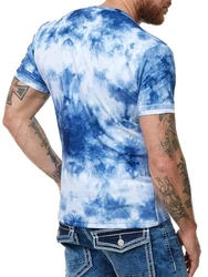 L.gonline Herren T-Shirt mit Knopfleiste Blau