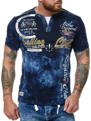 L.gonline Herren T-Shirt mit Knopfleiste 