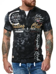 L.gonline Herren T-Shirt mit Knopfleiste 