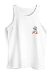 Neverless Tanktop Herren Aufdruck Schrift Eat Pasta Retro Backprint Brustlogo Weiß/Rosa