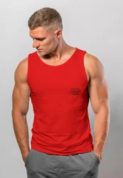 Neverless Tanktop Herren Katze Backprint Pasta Lovers Fashion Streetstyle  Rot