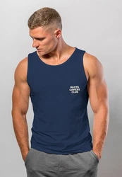 Neverless Tanktop Herren Katze Backprint Pasta Lovers Fashion Streetstyle  Dunkelblau/Hellblau/Blau