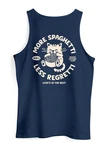 Neverless Tanktop Herren Katze Backprint Pasta Lovers Fashion Streetstyle  Dunkelblau/Hellblau/Blau