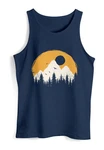 Neverless Tanktop Herren Outdoor Print Natural Badge Logo Wandern Fashion Dunkelblau/Blau