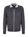 TOM TAILOR Outdoorjacke Sweatjacke mit Ziernaht Dunkelgrau/Dunkelblau/Grau