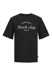 Jack & Jones T-Shirt JPRBLAOCEAN CLUB FRONT PRINT SS TEE Schwarz